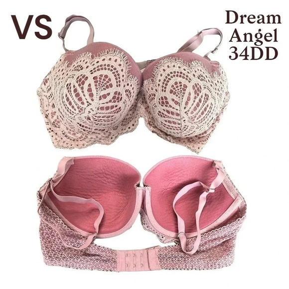 Victoria Secrets Dream Angel 34DD pink lace bra - Picture 1 of 5